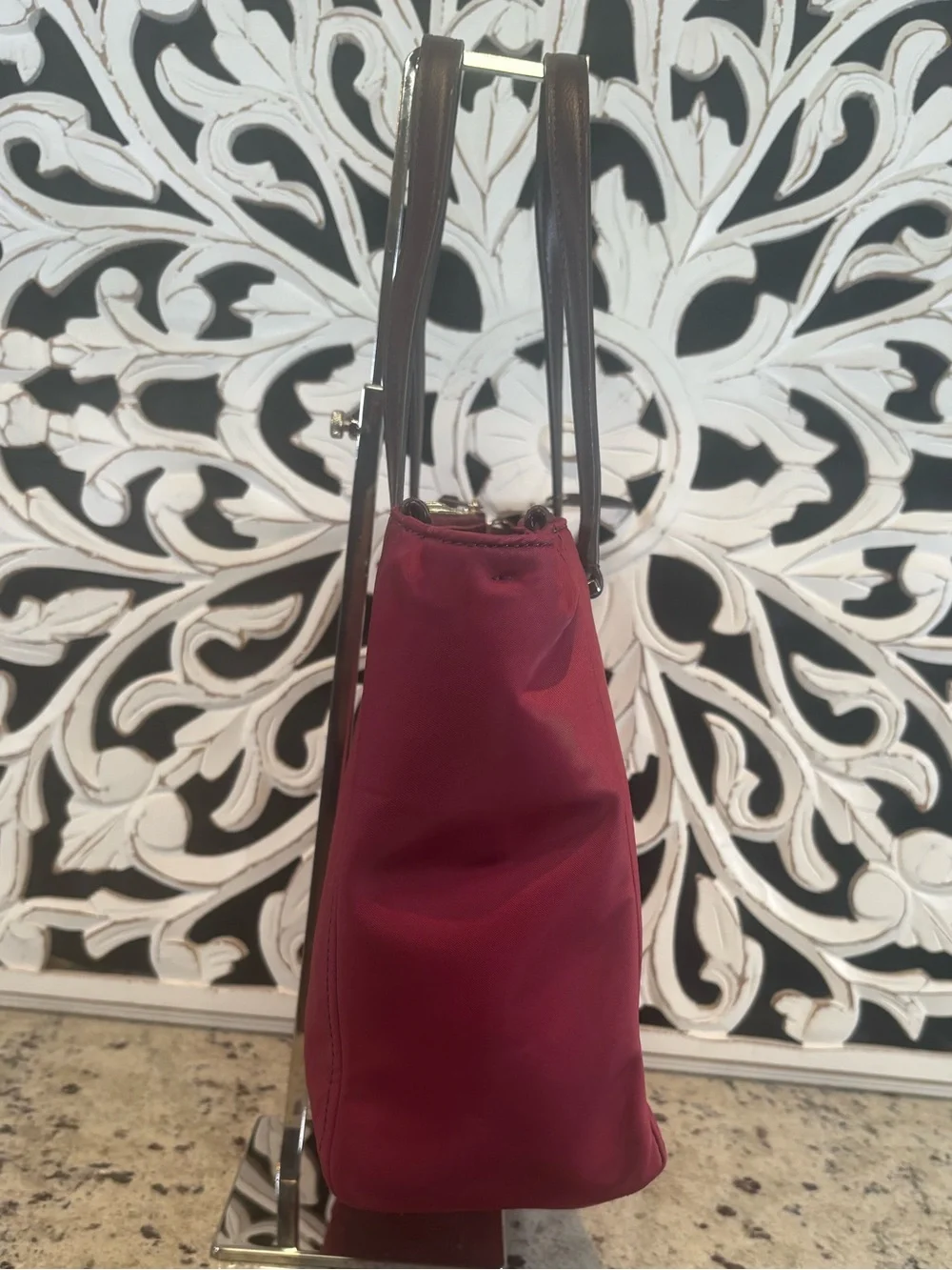 Kate Spade Nylon Chelsea Medium Satchel Tote Dark Pink